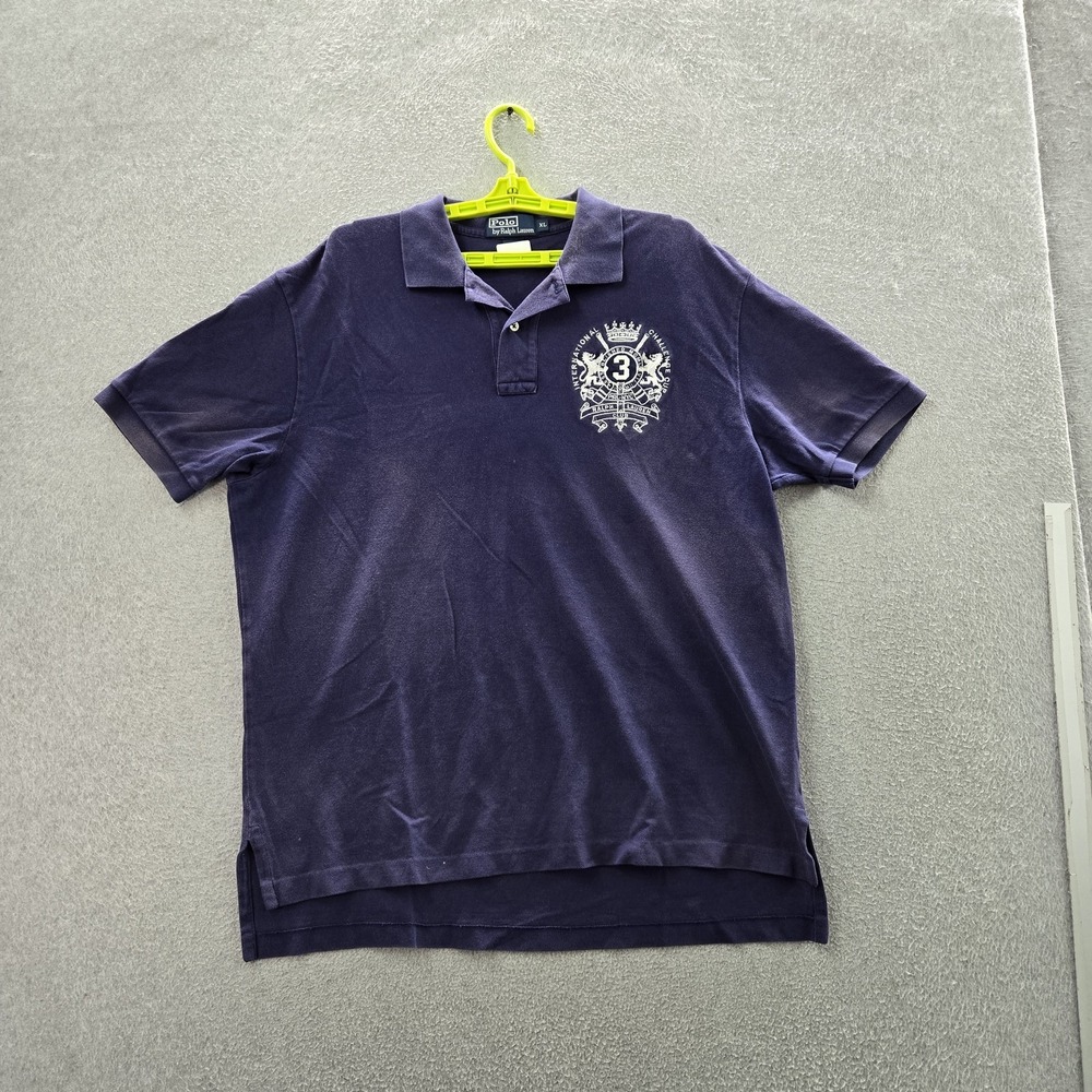 Polo Ralph Lauren Men Polo XL Purple Embroidered Crest Logo READ